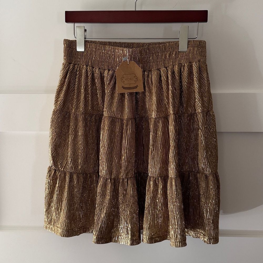 New Kori Alma Gold layered skirt size L - Picture 9 of 9